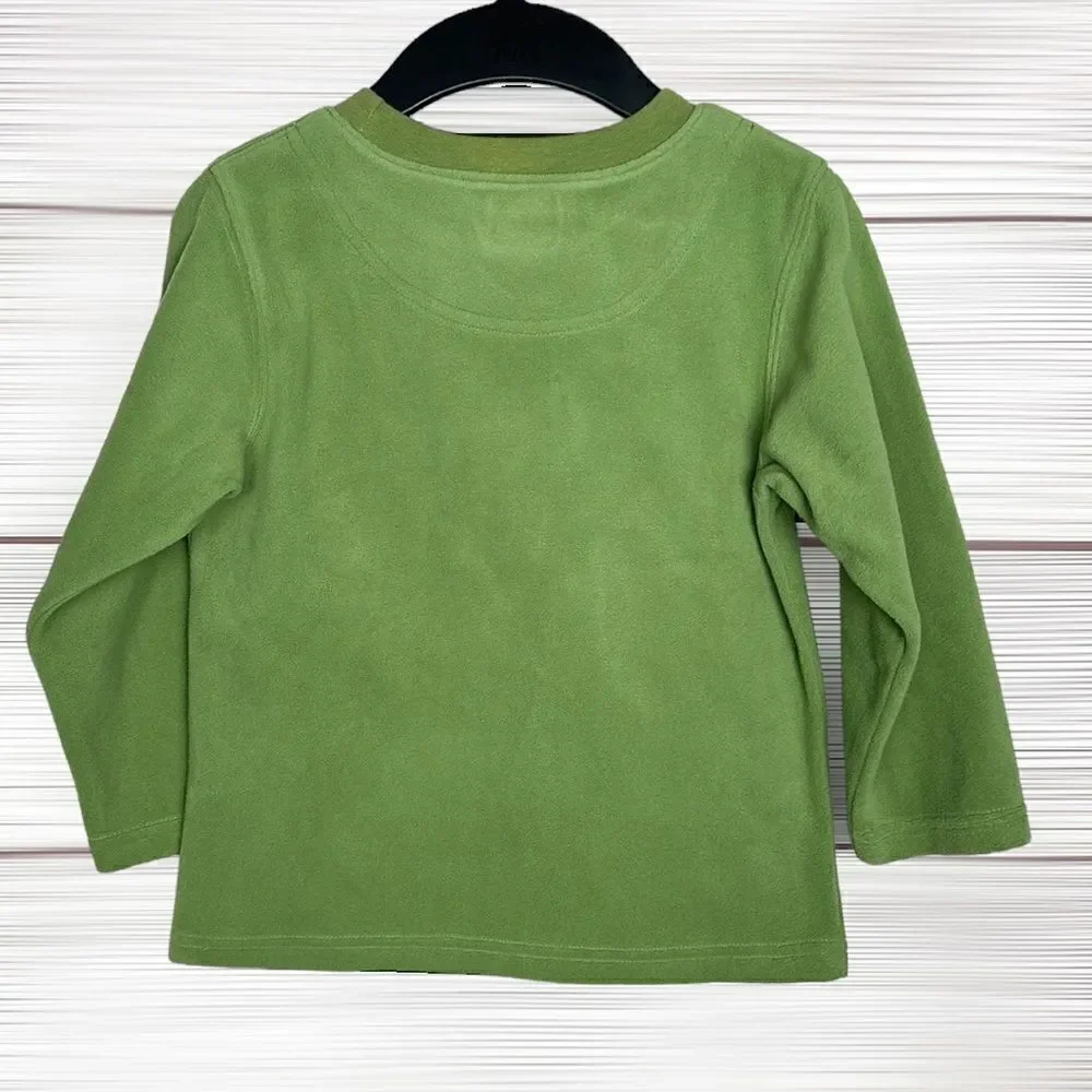 NWT New TALBOTS Kids Vintage Fleece Green Sweatshirt Skating Snowmans size 4